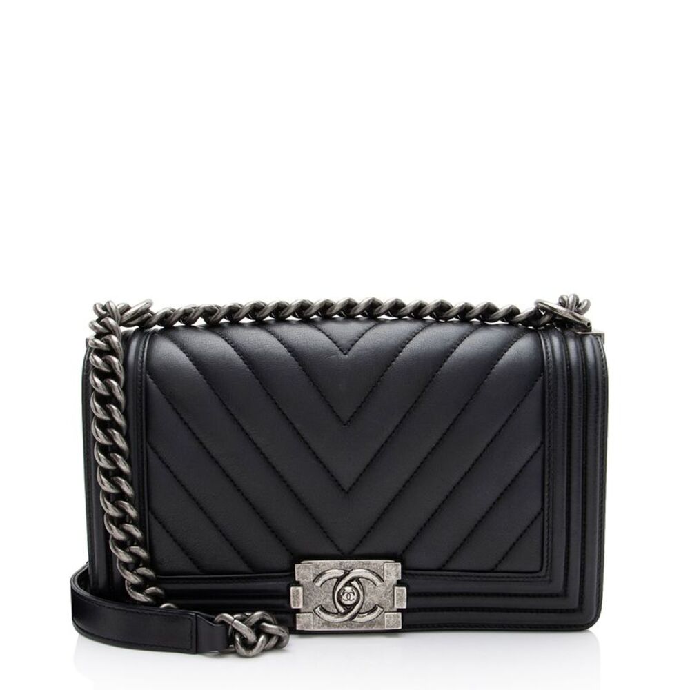 Chanel Chevron Lambskin Old Medium Boy Bag - Picture 1 of 15